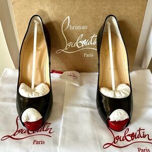 Christian Louboutin Very Prive 120mm Black/Red Patent Pump